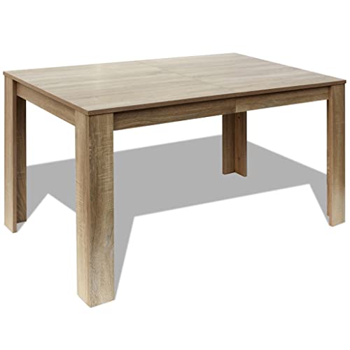 vidaXL Mesa de Salón Comedor Cocina Rectangular Madera Aglomerada Color Roble