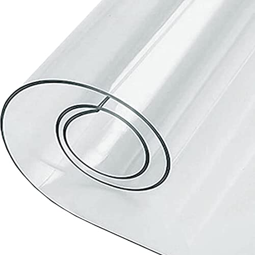 COMERCIAL CANDELA FELPUDOS Y ALFOMBRAS Hule | Mantel Mesa Antimanchas | Mantel Mesa Comedor y Mesa Cocina PVC Impermeable, para Interior y Exterior Transparente (140_x_220_cm, 60)