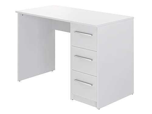 Marca Amazon - Movian Idro Modern - Escritorio con 3 cajones, 56 x 110 x 73,5 cm (blanco)