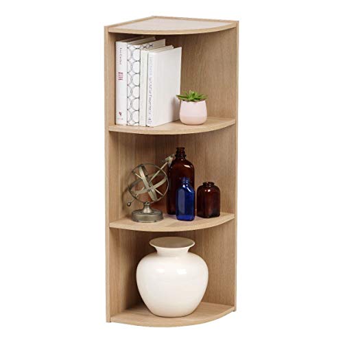 Movian, Biuro, Domowee con estantes / Biuro, Domowee de Madera con estantes / Estante de Esquina de 3 Niveles, Modular, Diseño, Oficina, Casa - Corner Shelf - CX-3C - Marrón Claro