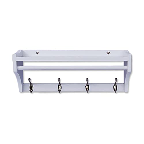 Mueble de Pared para Rack Mueble de Madera Maciza Gancho para Pared Armario para Puerta Blanca Multifuncional (Tamaño : 50cm)