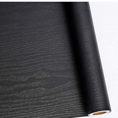 Papel Adhesivo para Muebles Madera Negro 60 cm x 300 cm Vintage Pegatina Vinilo Adhesivo Muebles Rollo Decorativos Cocina Armario Mesa Puerta Muebles