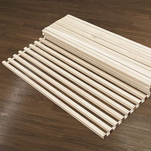 Somier Enrollable para La Cama Individual 80x200cm Deluxe – 300 Kg 40 Listones – La Madera Natural de Abedul Macizo FSC® – 10 Años de Garantía – Listones Extra Firmes – Somier de Laminas Sin Bastidor