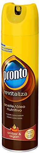 Pronto Revitaliza Aerosol para muebles con aceites nutritivos, Antipolvo y Abrillantador, 250 ml, El embalaje puede variar