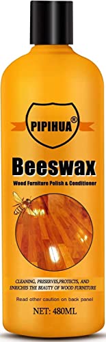 PIPIHUA Cera de Abejas Pulimento para Muebles de Madera, Aceite Natural para Madera Incoloro para el Cuidado de Muebles y Protección de Madera para Interior y Exterior, 480ml…