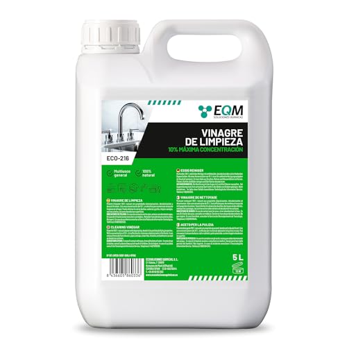 EQM | ECO-216 | 5 L | Vinagre de Limpieza Concentrado | 10º de Acidez | 100% Natural | Potente Limpiador Multiusos para el Hogar