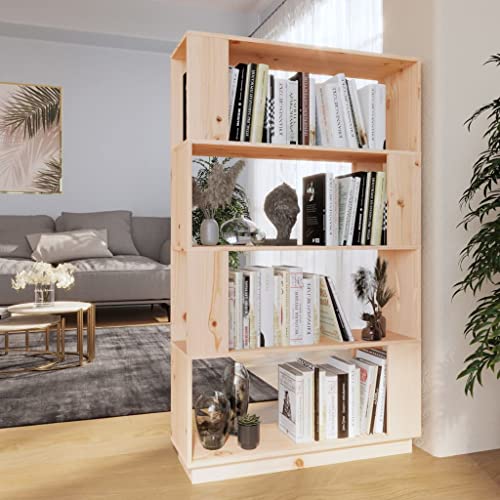 vidaXL Estantería/Divisor de Espacios Armario Estante de Libros Librería Achivador Separador Partición Mueble Madera Maciza Pino 80x25x132 cm