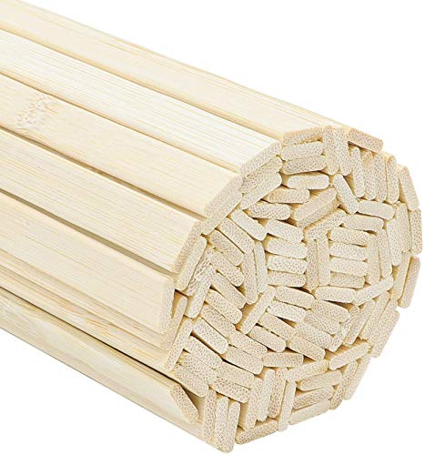 BELLE VOUS Set Palo de Madera Bambú Extra Largo Natural (Pack de 100) Madera para Manualidades - Varilla de Madera 40cm Resistentes para Proyectos