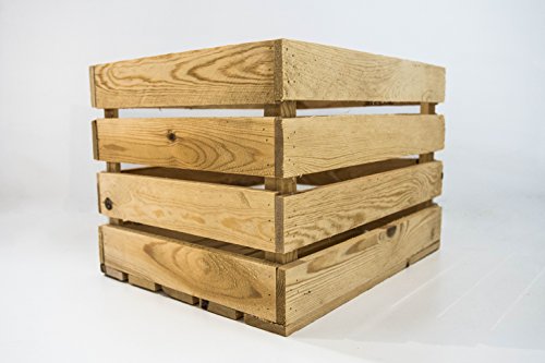 Caja de Madera de Almacenamiento Sam, Caja Vintage de Madera Decorativa, Caja Natural, Beige, Naturaleza. 50x40x30cm. Incluye Imán Personalizable de Regalo.