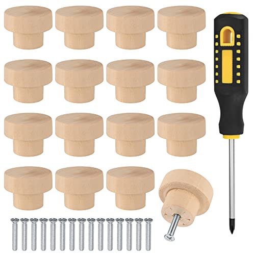 Vwoqiy 16 Piezas Pomos para Cajones de Madera, 35mm Tiradores de Cajón Redondos pour Mueble Armario Puerta Dormitorio Tiradores Manijas